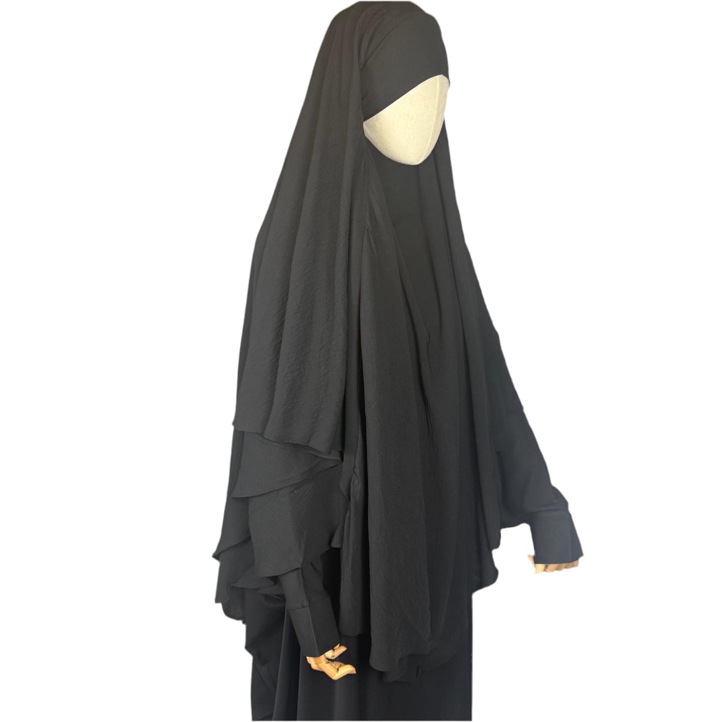 TWO LAYER KHIMAR- BLACK