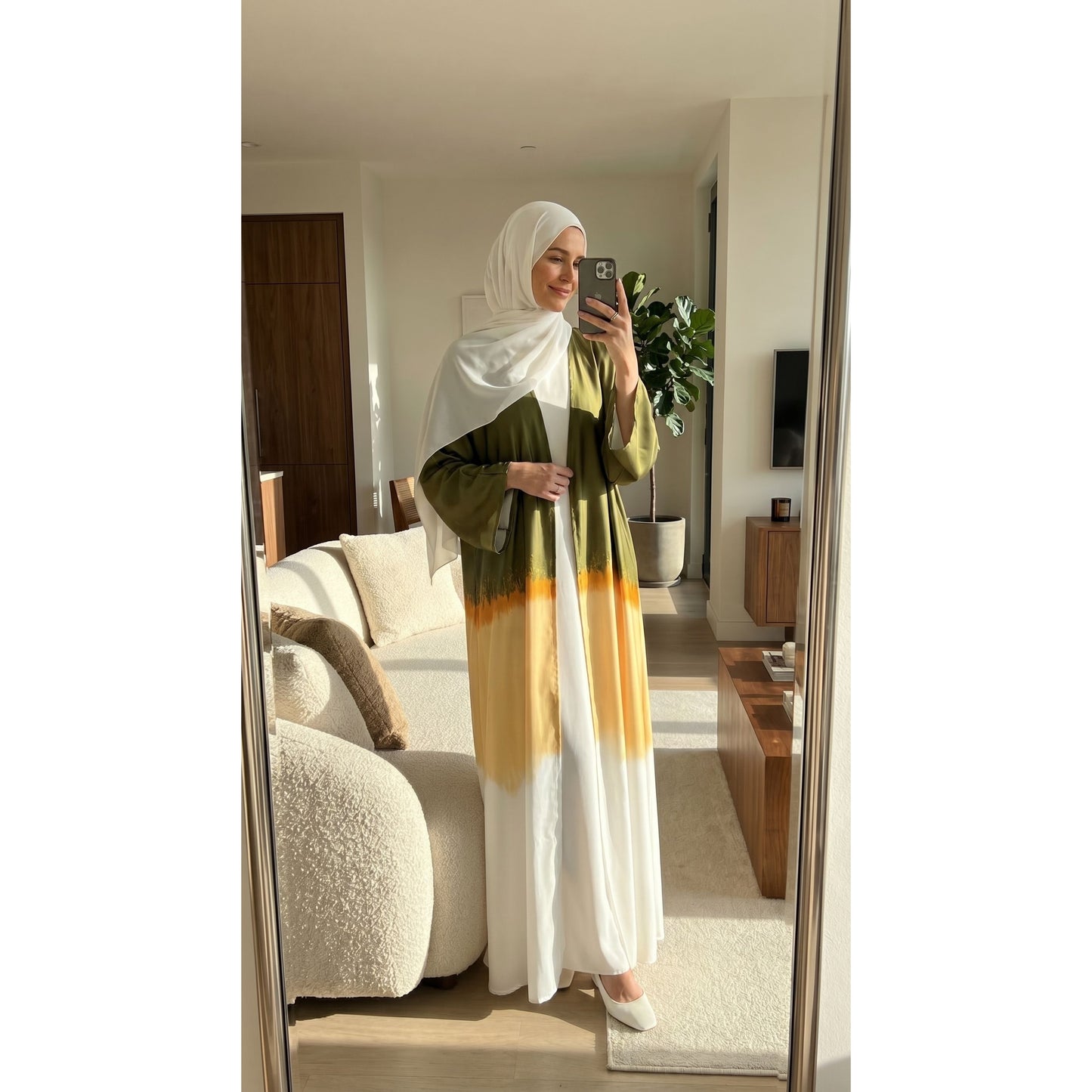 Tri-Color Abaya