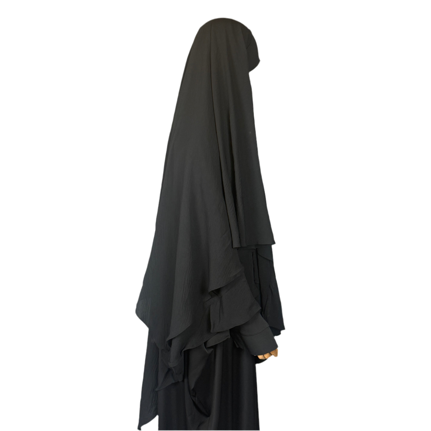 TWO LAYER KHIMAR- BLACK