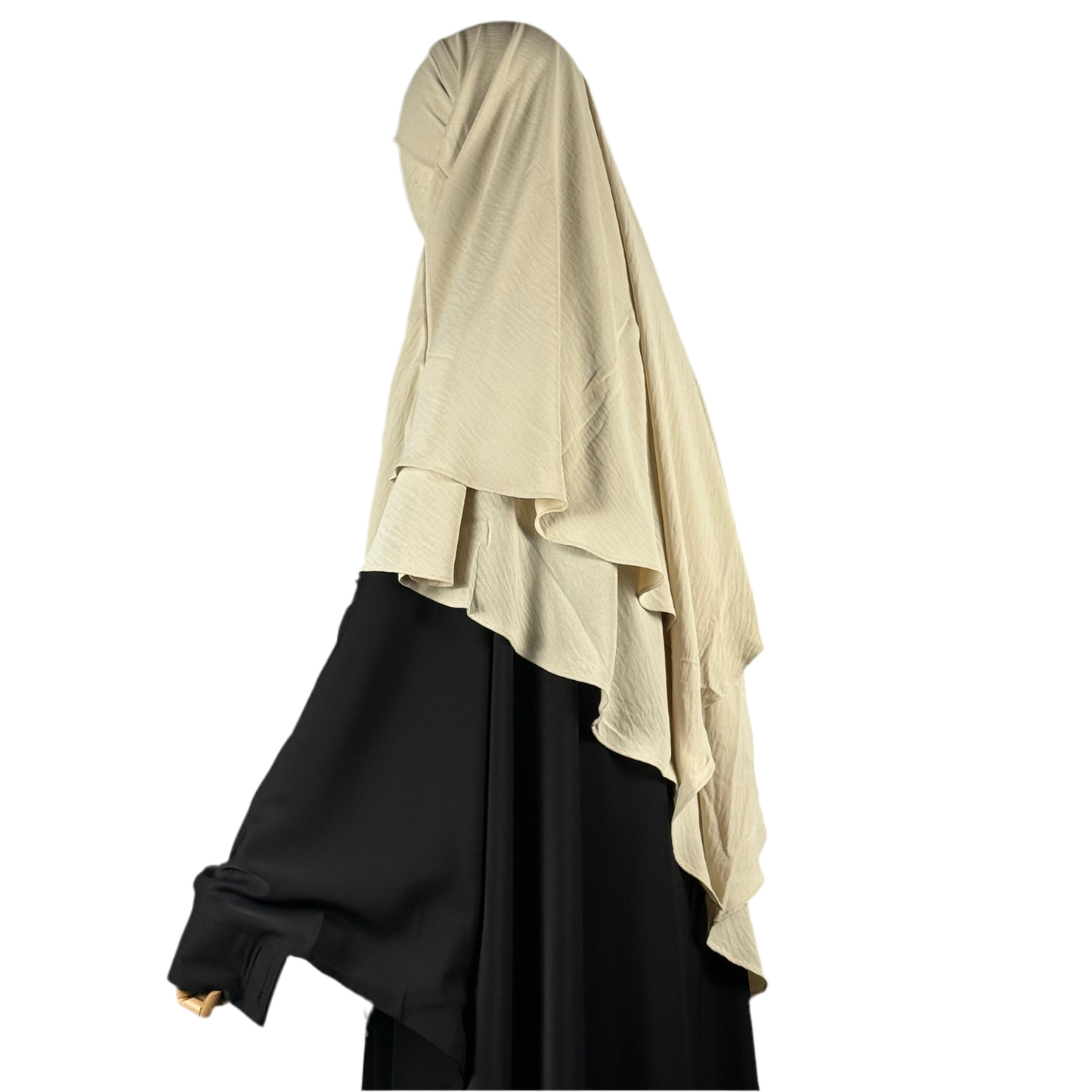 TWO LAYER KHIMAR- BEIGE