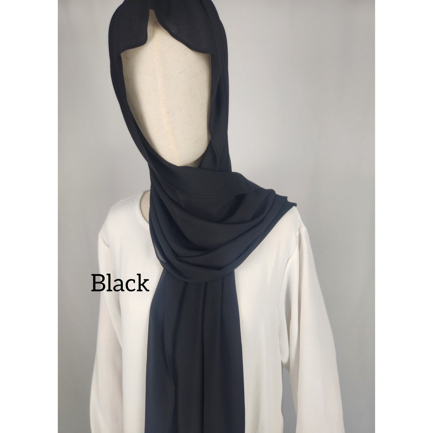 BLACK- CHIFFON HIJAB