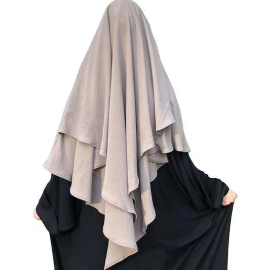 TWO LAYER KHIMAR- BEIGE