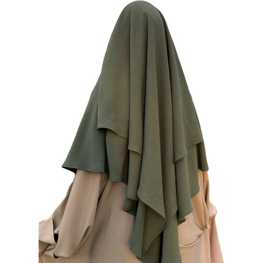 TWO LAYER KHIMAR- ARMY GREEN