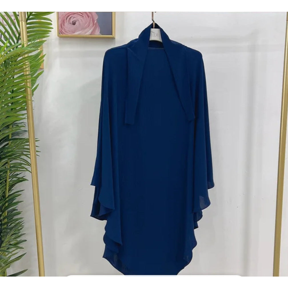 TWO LAYER KHIMAR- NAVY BLUE