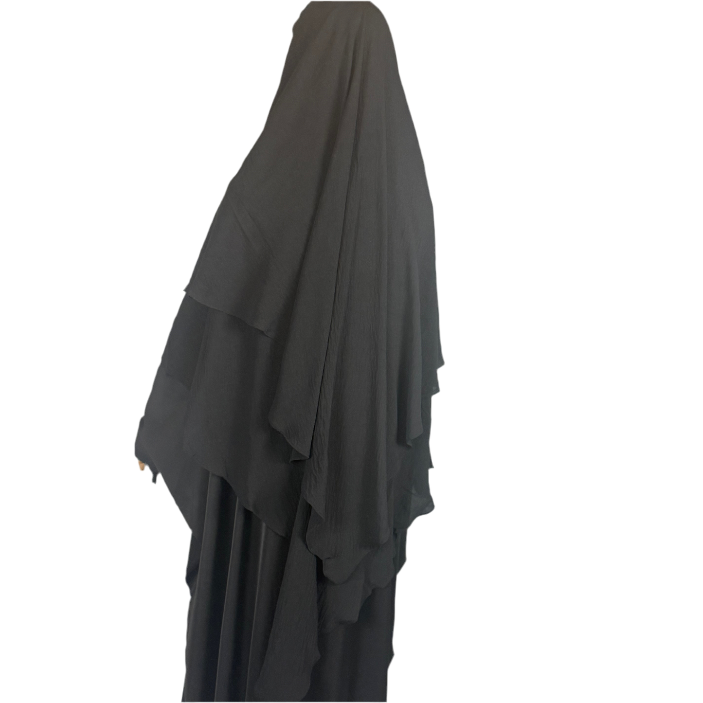 TWO LAYER KHIMAR- BLACK