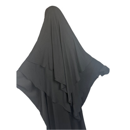 TWO LAYER KHIMAR- BLACK