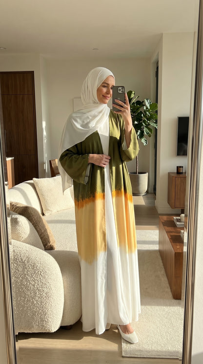 Tri-Color Abaya