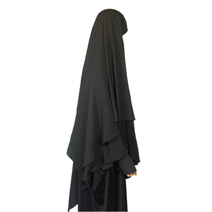 TWO LAYER KHIMAR- BLACK