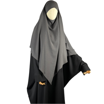 TWO LAYER KHIMAR- DARK GREY