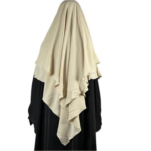 TWO LAYER KHIMAR- BEIGE