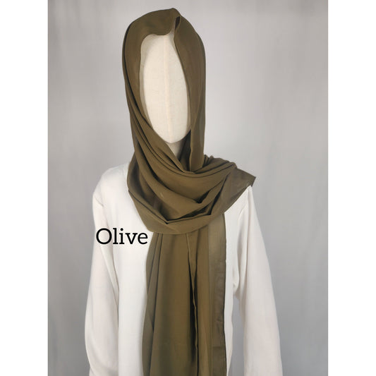 Olive- Chiffon Hijab